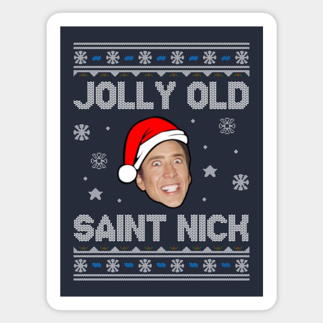 Jolly Old Saint Nick Nicolas Cage Christmas Sticker by StebopDesigns